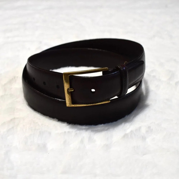 Trafalgar Mens Genuine Leather Belt Sz 34 Dark Brown Office Workwear Classic - Picture 1 of 13